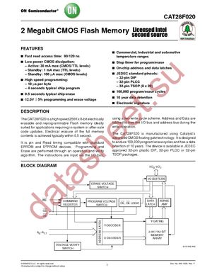 CAT28F020GI12 datasheet  